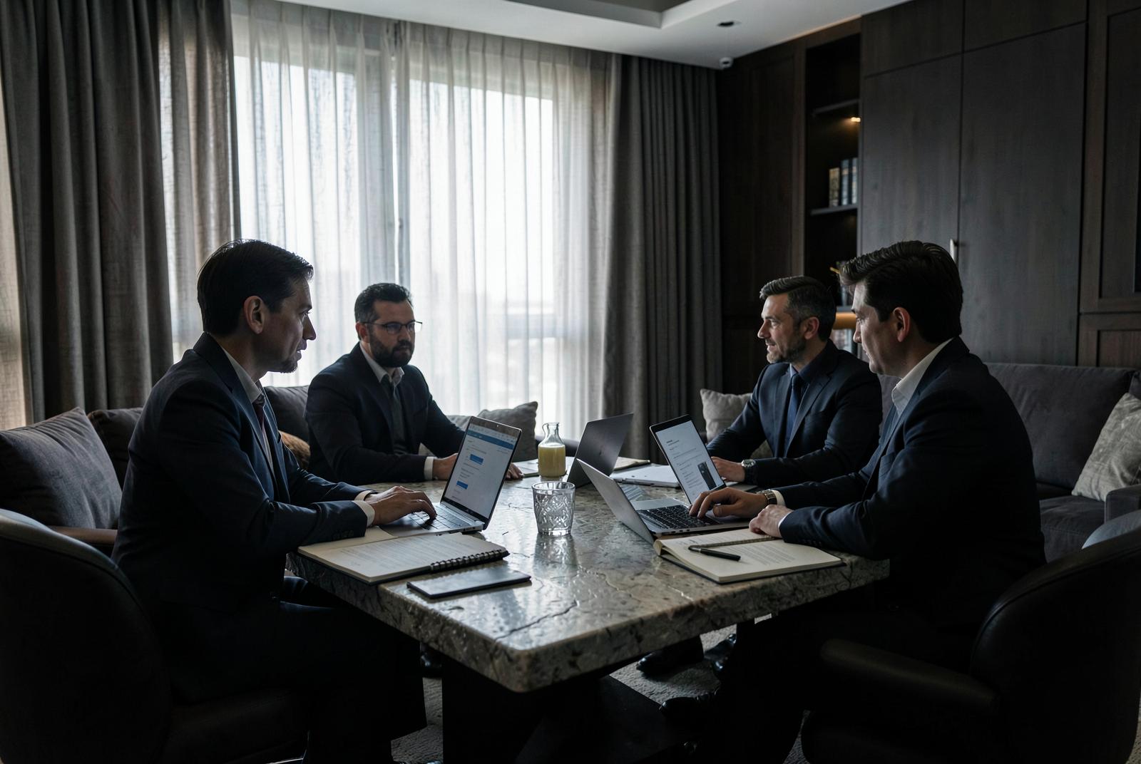 Small executive meeting in a private house