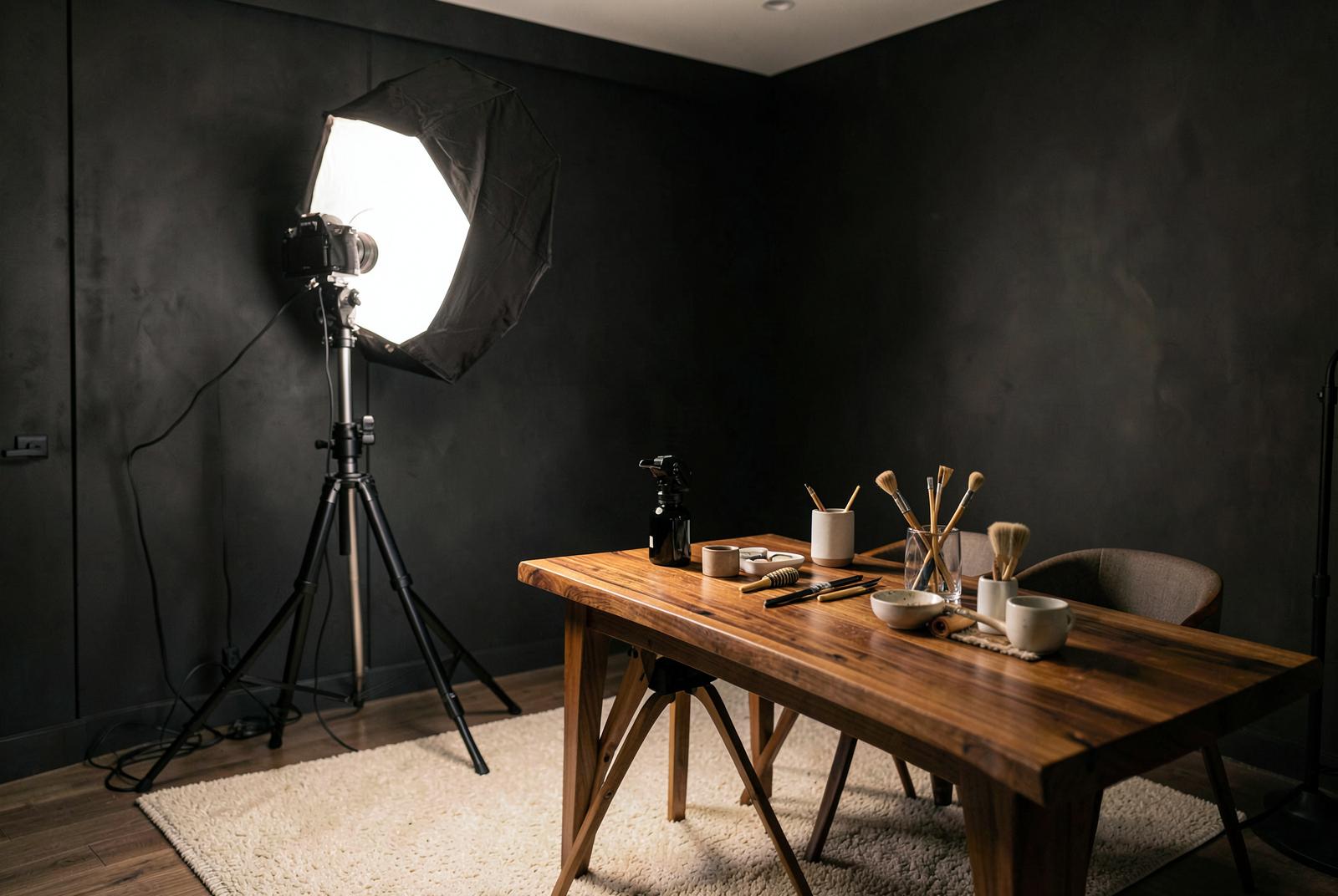 Creative shoot set up inside the house